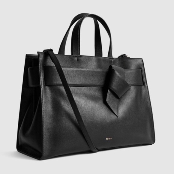 Reiss Bags Reiss Picton Bow Detailed Classic Leather Tote Bag - Main Image